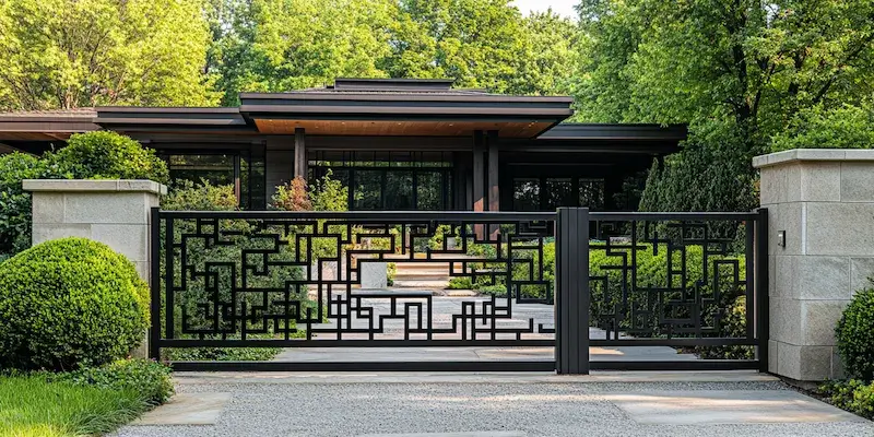 Moderne Gartengestaltung mit Zäunen aus Polen